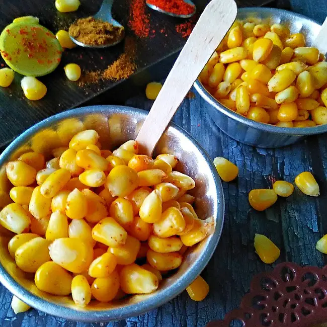 Chatpata Masala Sweet Corn https://thespicycafe.com/wp-content/uploads/2021/06/gluten-free-sweet-corn-recipe-indian-snack-food-vegetarian-rainy-season.jpg https://thespicycafe.com/chatpata-masala-sweet-corn-recipe/