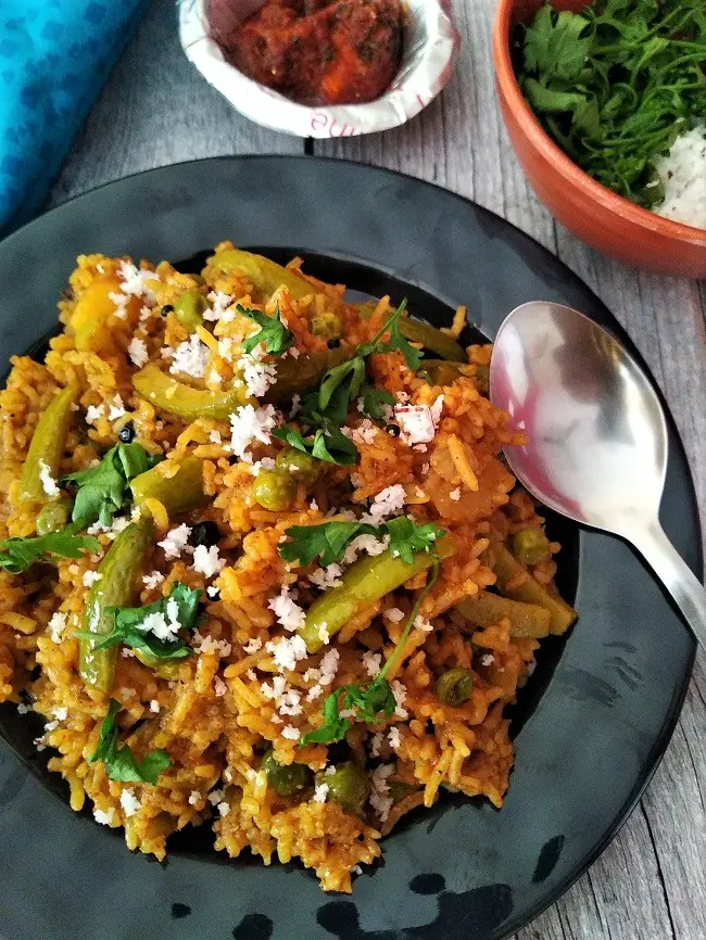 vegan glutenfree maharashtrian style tondli cha bhat masale bhaat made during festive occasions