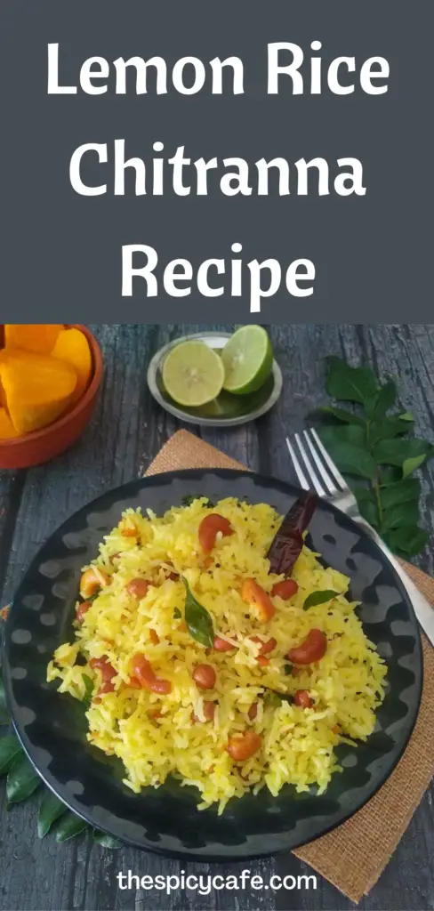 Lemon Rice Recipe- Chitranna https://thespicycafe.com/lemon-rice-recipe/