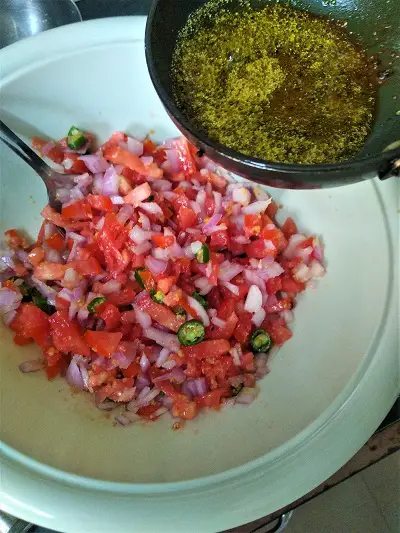 Kanda Tomato Koshimbir | Temperd Onion Tomato Salad https://thespicycafe.com/onion-tomato-salad-recipe/