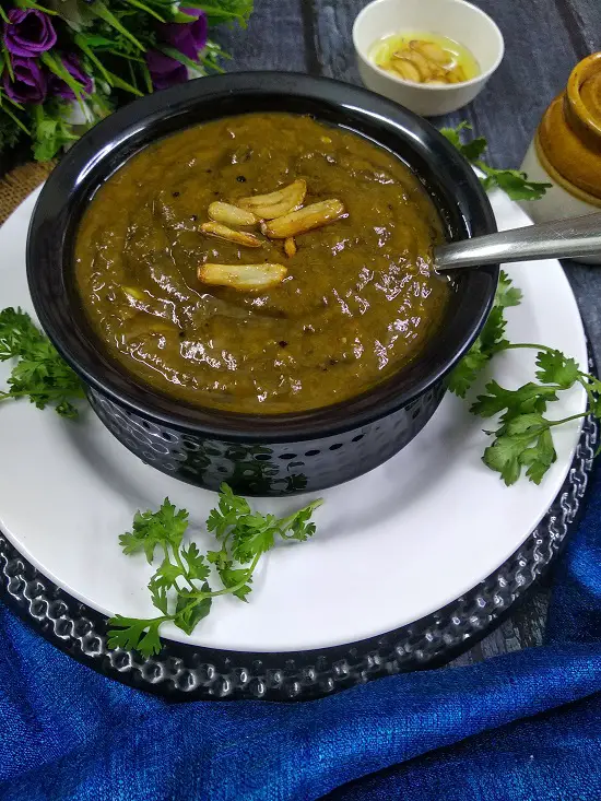 Ambadi Chi Patal Bhaji | Maharashtrian Style Gongura Curry https://thespicycafe.com/wp-content/uploads/2022/07/patal-bhaji-ambadi-chi-patal-bhaji-vegan-plantbased.jpg https://thespicycafe.com/ambadi-chi-patal-bhaji-gongura-curry/