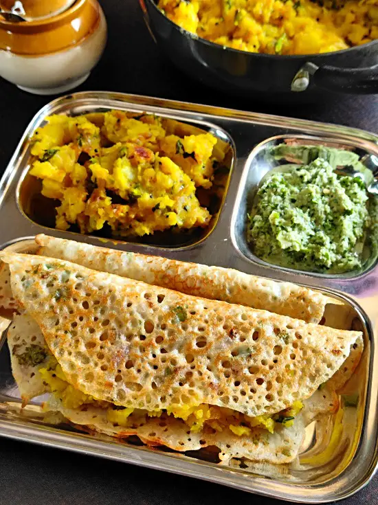 rava masala dosa Indian breakfast recipe