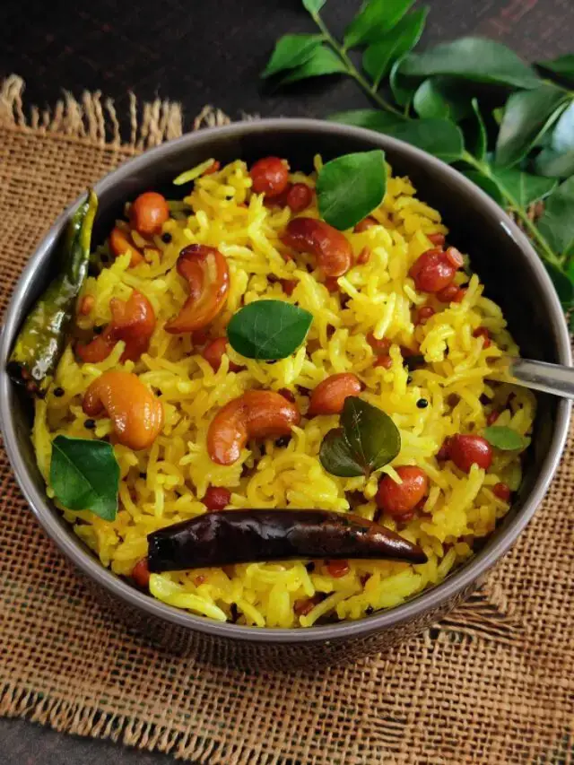 lemon rice vegan vegetarian chitaranna