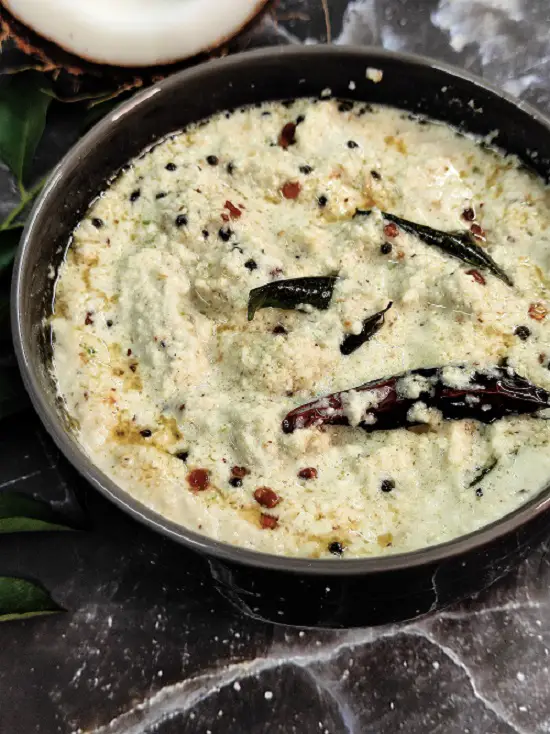 Coconut Peanut Chutney For Idli Dosa | South Indian White Nariyal Chutney https://thespicycafe.com/wp-content/uploads/2023/06/IMG_20230601_124808.jpg https://thespicycafe.com/category/no-onion-garlic-recipes/