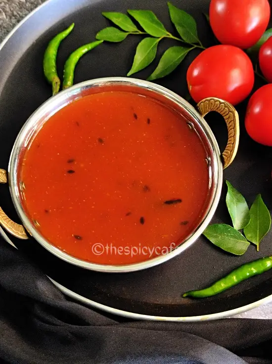 Tomato Saar | Maharashtrian Tomatocha Saar Recipe https://thespicycafe.com/wp-content/uploads/2023/08/1-tomato-saar-soup-healthy-nutritious-easy-quick-simple-appetizer-cream-of-tomato-soup-vegan-vegetarian-lunch-dinner-indian-shorba.png https://thespicycafe.com/tag/traditional-recipes/
