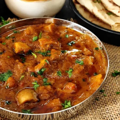 mushroom masala restaurant style curry vegan vegetarian Indian lunch dinner snack breakfast easy quick simple best with tandoori naan paratha