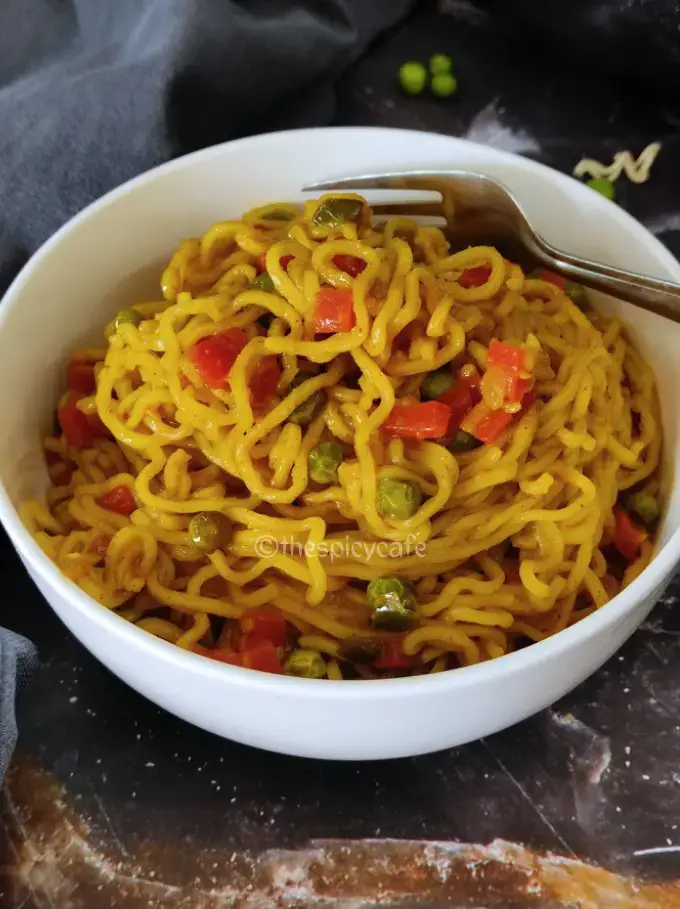 instant maggi masala noodles Indian snack easy quick simple lunch dinner brunch kids vegan vegetarian party appetizer