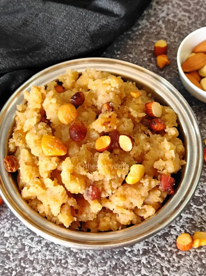 bread halwa recipe easy quick simple vegetarian Indian dessert sweet dish festive snack lunch dinner sunday meals thespicycafe